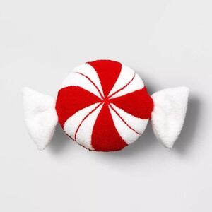 Peppermint Candy Plush Pillow Set of 2 Christmas Decor Soft Cushion NEW